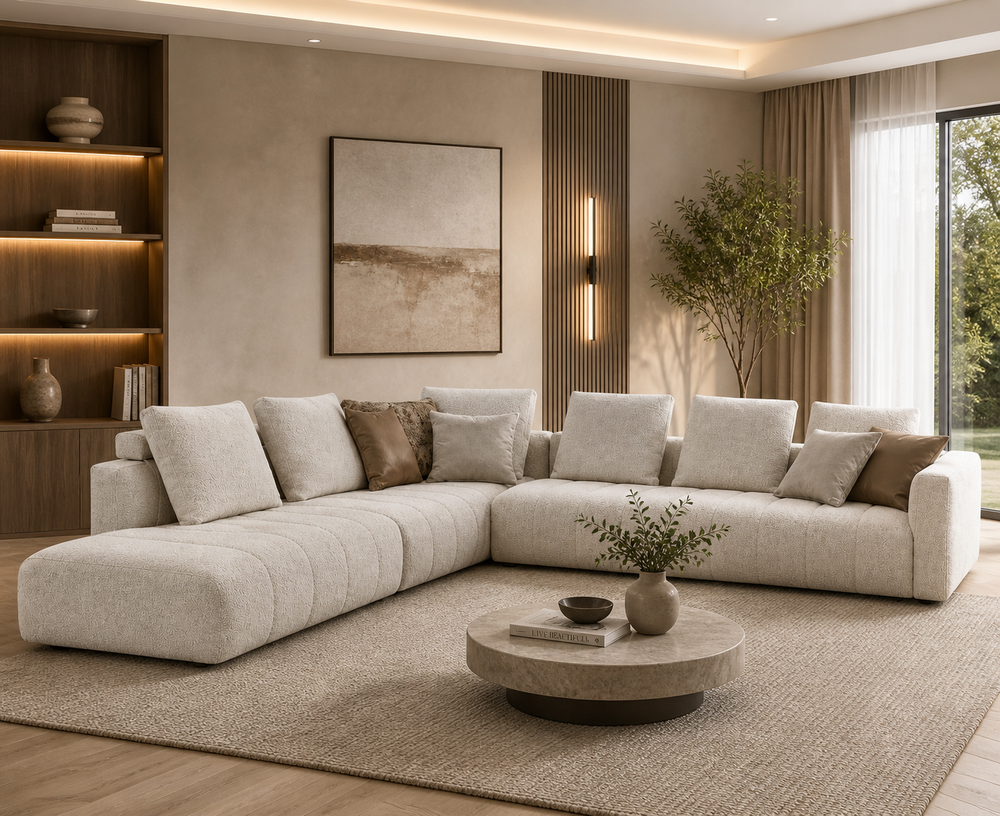 أريكة زاوية، أريكة حديثة، أثاث منزلي، تصميم داخلي، غرفة معيشة
