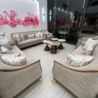 مجموعة الأناقة الفاخرة, قماش شانيل, أثاث فاخر, خشب سويدي, تصميم عصري - صورة 2