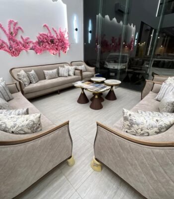 مجموعة الأناقة الفاخرة, قماش شانيل, أثاث فاخر, خشب سويدي, تصميم عصري - صورة 2