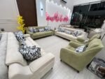 مجموعة استرخاء فخمة، أثاث عصري، جلوس مريح، خشب سويدي، قماش شانيل