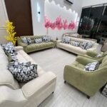 مجموعة استرخاء فخمة، أثاث عصري، جلوس مريح، خشب سويدي، قماش شانيل